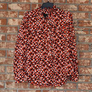 J. Crew Multicolored Silk Blouse